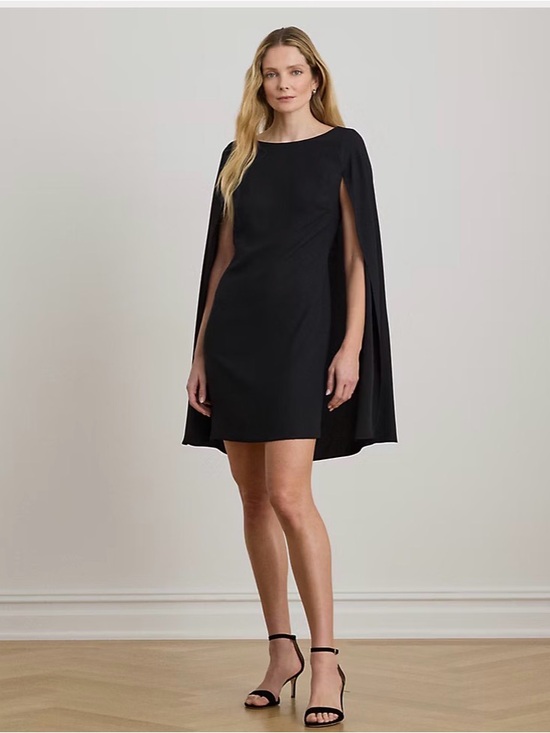 Ralph Lauren Dresses & Skirts - Ralph Lauren Black Long-Sleeve Draped Evening Dress